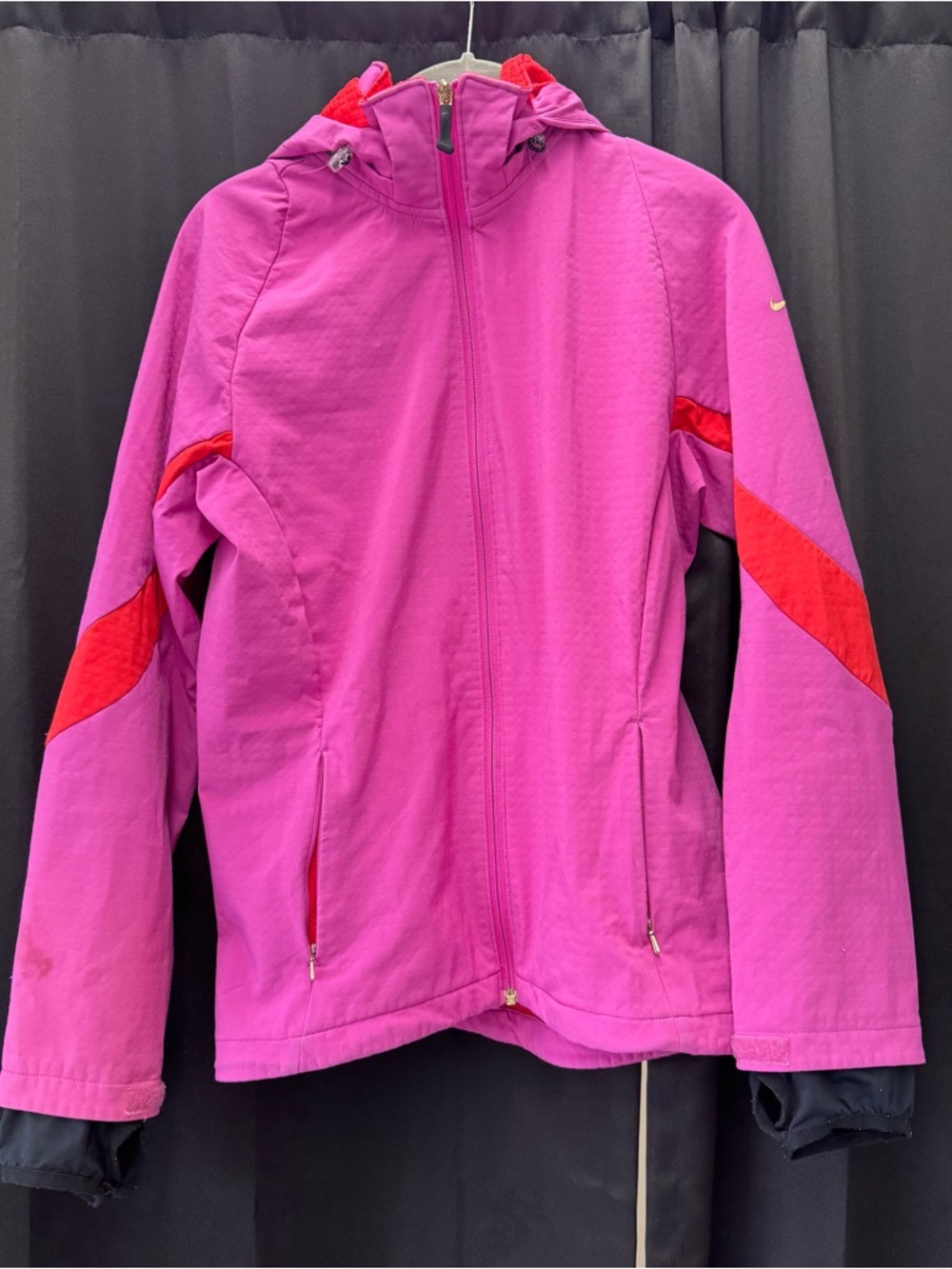 Nike Pink Jacket with Red Accents Hooded Shell